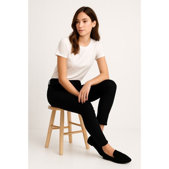 Universal Thread Women’s 00 Long Black Skinny Jeans Raw Hem Stretch NWT - Picture 1 of 15